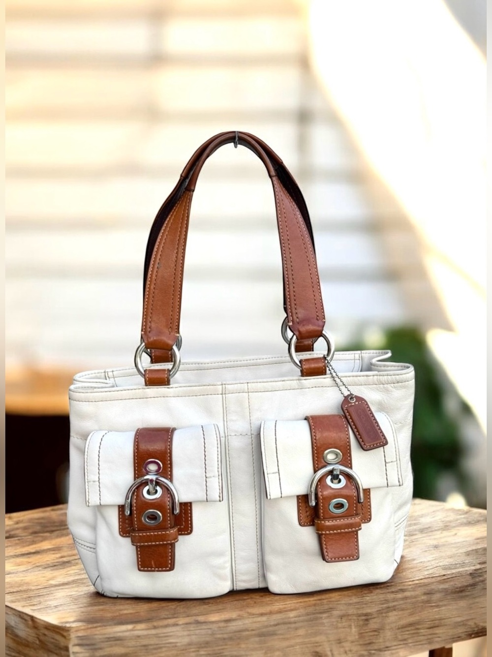Coach Vintage Soho Shoulder Bag White Tote
